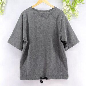 Lululemon Women's Split Short Sleeve Oversized Heathered Speckled Black Sz 6